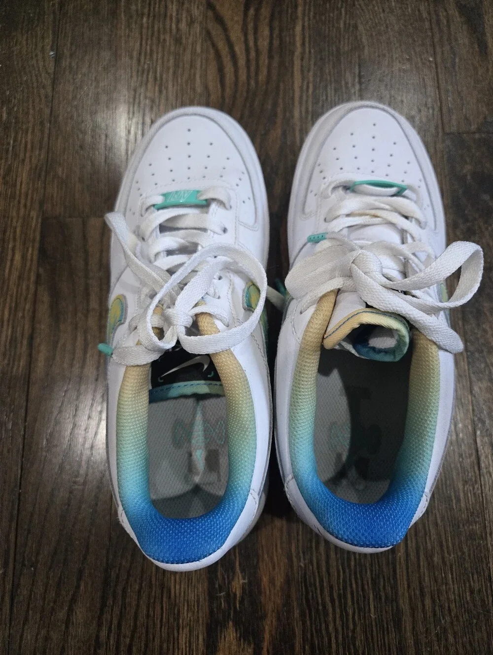 Nike Air Force 1 LV8 GS Unlock Your Space White Multi Sneakers Youth 6.5